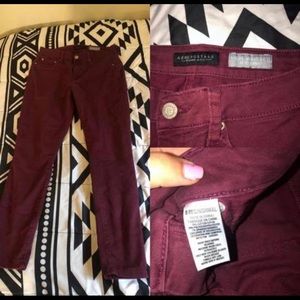 maroon high waisted jeggings from aéropostale